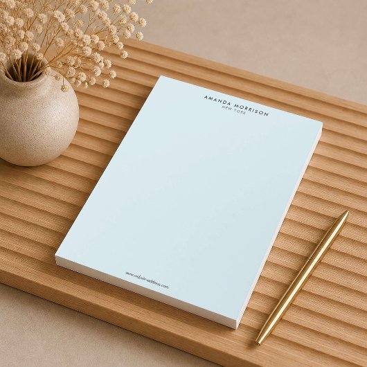 Minimalistischer Luxus Blau Notizblock