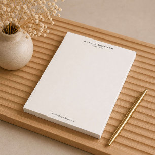 Minimalistischer Luxus Elfenbein Notizblock