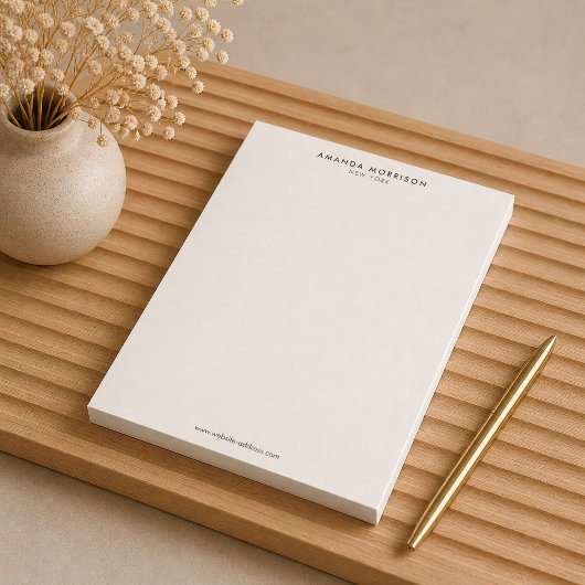 Minimalistischer Luxus Elfenbein Notizblock