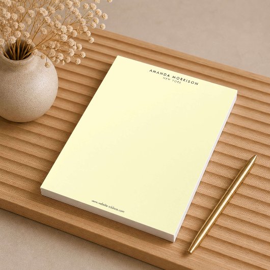 Minimalistischer Luxus Gelb Notizblock