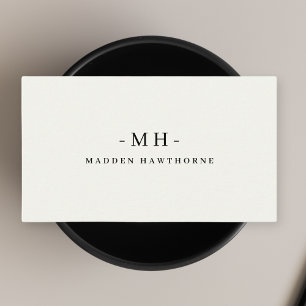Minimalistischer Luxus Professionell Elfenbein Mon Visitenkarte