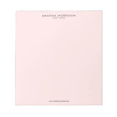 Minimalistischer Luxus Rosa Notizblock (Vorderseite)