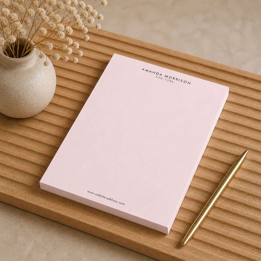 Minimalistischer Luxus Rosa Notizblock