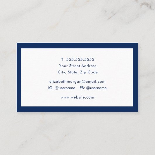 Minimalistischer Luxus Visitenkarte (Rückseite)