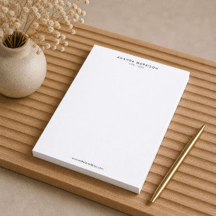 Minimalistischer Luxus Weiß Notizblock