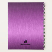 Minimalistischer Magenta Metallic Texture Black Ty Planer (Rückseite)