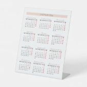 Minimalistischer Magnetkalender 2026 Sockelschild (Vorderseite)