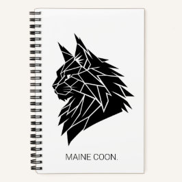 Minimalistischer Maine-Coon-Geometrie-Hardcover-Jo Notizblock