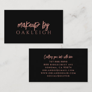Minimalistischer Makeup-Artist-Pinsel Schrift Rosa Visitenkarte