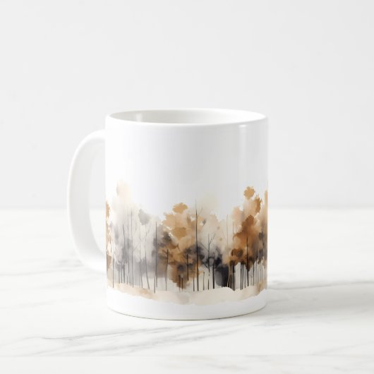 Minimalistischer Malwald Kaffeetasse (Vorderseite Links)