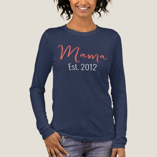 Minimalistischer MAMA-Jahreswechsel Mutterkuchen Tri-Blend Shirt (Vorderseite)