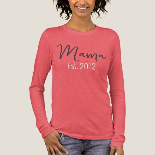 Minimalistischer MAMA-Jahreswechsel Mutterkuchen Tri-Blend Shirt (Vorderseite)