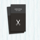 Minimalistischer Manly Grey White Scissor Hair Sty Visitenkarte