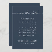 Minimalistischer Marinekalender Save the Date Einl Einladung (Vorne/Hinten)