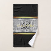 Minimalistischer Marmor aus schwarzgrauen Streifen Badhandtuch Set (Handtuch)