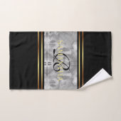 Minimalistischer Marmor aus schwarzgrauen Streifen Badhandtuch Set (Handtuch)