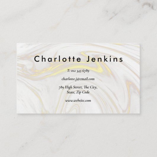 Minimalistischer Marmor Beruflich Visitenkarte (Rückseite)