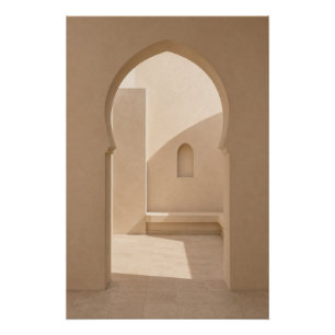 Minimalistischer marokkanischer Innenhof-Wandkunst Poster