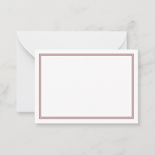 Minimalistischer Maroon Mitteilungskarte (Vorderseite)