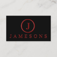 Minimalistischer Maroon Monogram Logo Embossed Eff