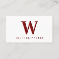 Minimalistischer Maroon Monogram Logo Embossed Eff