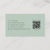 Minimalistischer Massagetherapeut Grün QR-Code Visitenkarte (Rückseite)