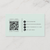 Minimalistischer Massagetherapeut QR-Code Visitenkarte (Rückseite)