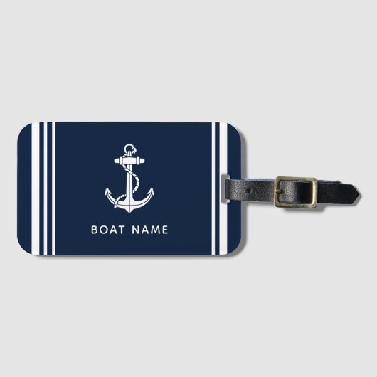 Minimalistischer maßgeschneiderter nautischer Boot Gepäckanhänger (Vorderseite (Horizontal))