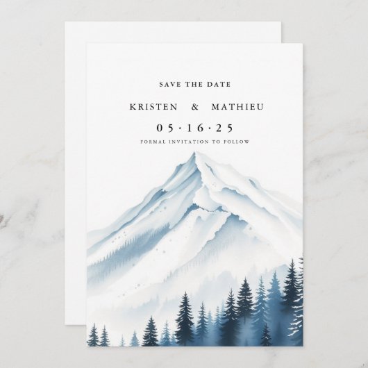 Minimalistischer Maßstab Save The Date (Vorne/Hinten)