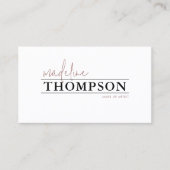 Minimalistischer mauve Typografy Script QR Code Visitenkarte (Vorderseite)