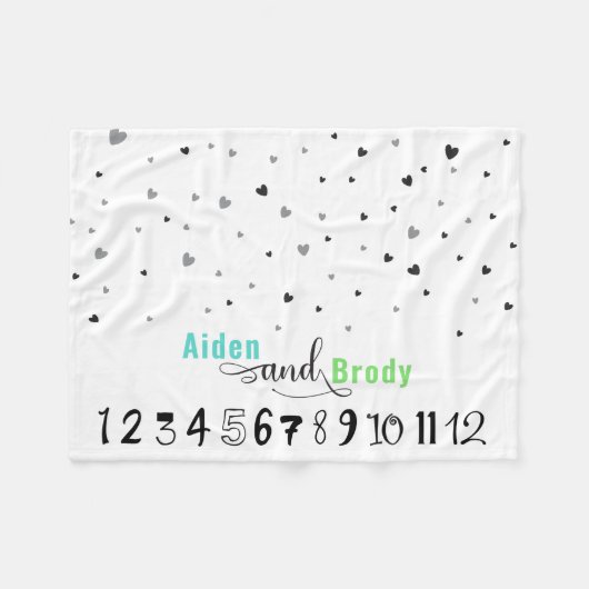 Minimalistischer Meilenstein für einfache Zwilling Fleecedecke (Vorderseite (Horizontal))