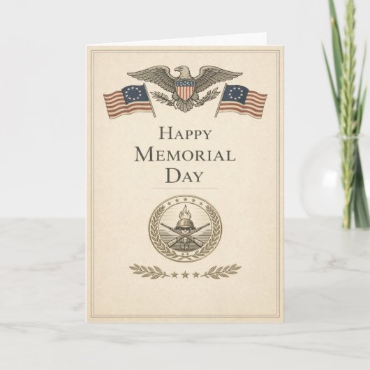 Minimalistischer Memorial Day im patriotischen Sti Karte (Vorderseite)