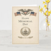 Minimalistischer Memorial Day im patriotischen Sti Karte (Gelbe Blume)