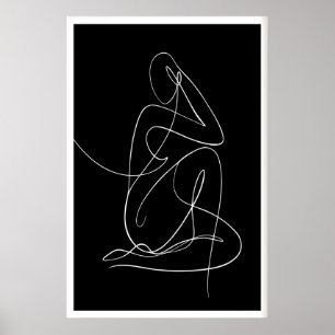 Minimalistischer menschlicher Formdruck monochrome Poster