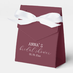 Minimalistischer Merlot und weißes Brautparty Geschenkschachtel