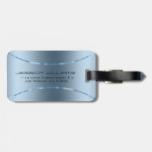 Minimalistischer metallischer blauer Hintergrund Gepäckanhänger (Rückseite horizontal)