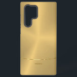 Minimalistischer metallischer Hintergrund Samsung Galaxy Hülle<br><div class="desc">Einfaches,  modernes und elegantes Bild eines metallischen goldenen Hintergrunds. Shiny silber Streifen Akzent.</div>