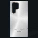 Minimalistischer metallischer Silberhintergrund Samsung Galaxy Hülle<br><div class="desc">Einfaches,  modernes und elegantes Bild eines silbernen Metalls. Shiny silber Streifen Akzent.</div>