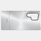 Minimalistischer metallischer Silberhintergrund Samsung Galaxy Hülle (Rückseite (Horizontal))