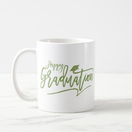 Minimalistischer Milestone Stilvoller Happy Abschl Kaffeetasse (Links)