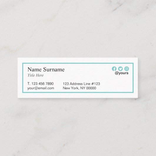 Minimalistischer Mini Visitenkarte (Rückseite)