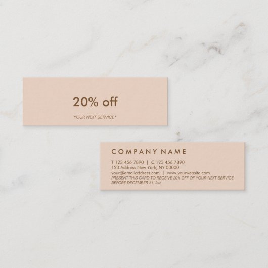 Minimalistischer Mini Visitenkarte (Vorne/Hinten)