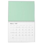 Minimalistischer Minze Grüne Mauer Kalender (Feb 2027)
