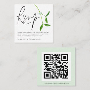 Minimalistischer Mistletoskript QR Code Wedding RS Begleitkarte