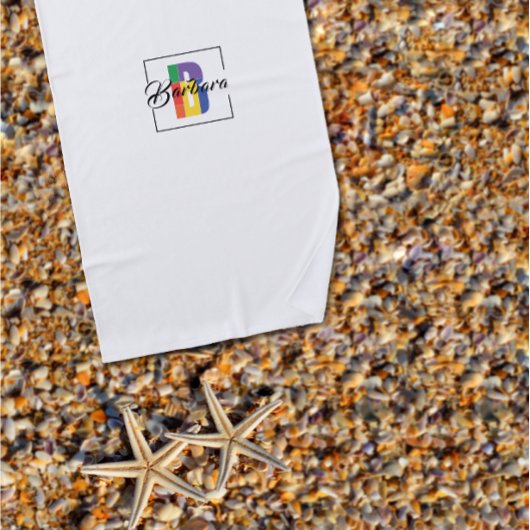 Minimalistischer mit Monogramm Anfangsbuchstabe B Strandtuch