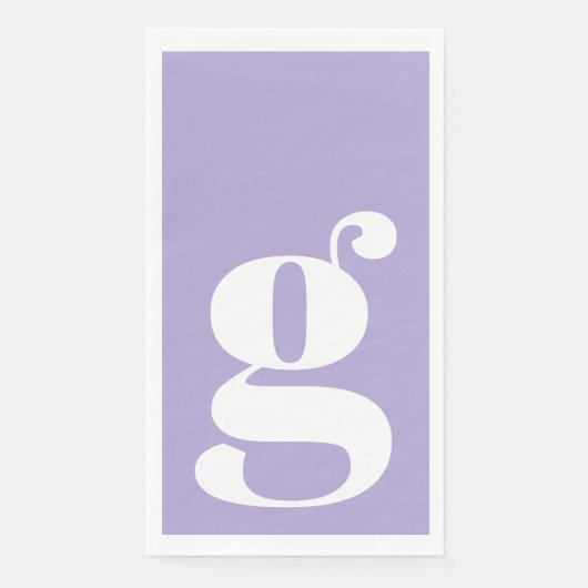 Minimalistischer Mit Monogramm Initial Bold Lavend Serviette (Vorderseite)