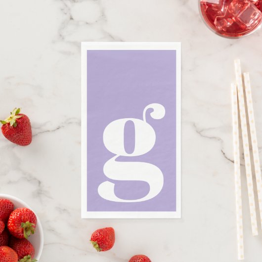 Minimalistischer Mit Monogramm Initial Bold Lavend Serviette (Beispiel)