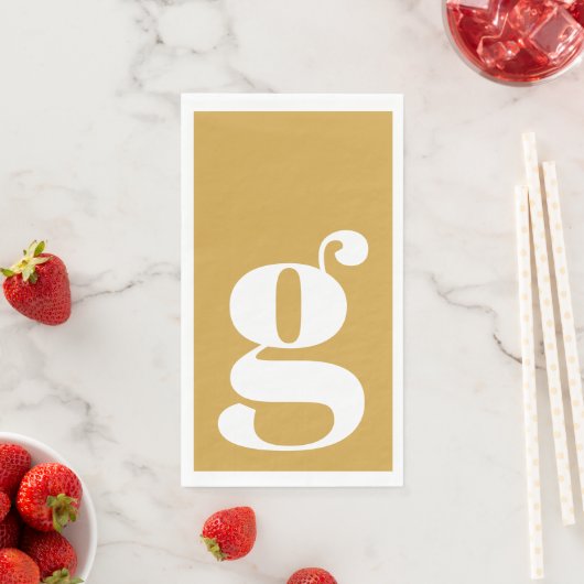 Minimalistischer Mit Monogramm Initial Bold Senf G Serviette (Beispiel)