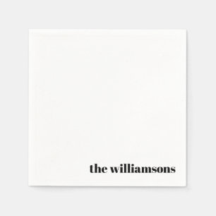 Minimalistischer Mit Monogramm Name Retro Einfach  Serviette