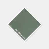 Minimalistischer Mit Monogramm Name Retro Sage Gre Serviette (Ecke)